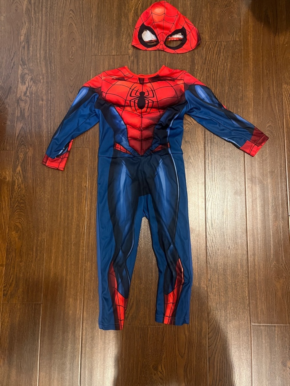 H&M Red & Blue Superhero Jumpsuit with Mask